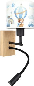 Brilagi-LED Flex. lampă BOBO WOOD 1xE27/25W/230V + LED/3W stejar/negru/alb/albastru/miere