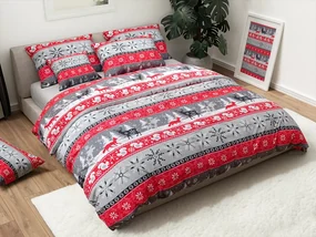 Lenjerie de pat din microfibra de flanel SNOWY FOREST gri Dimensiune lenjerie de pat: 70 x 90 cm | 140 x 220 cm