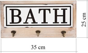 Cuier pentru prosoape cu 3 agatatori Bath Homs 35 x 25 cm, maro rustik