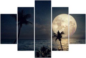 Tablou - Plajă cu lună plină (150x105 cm)