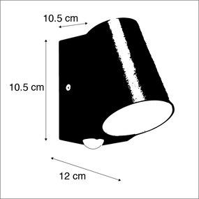 Lampă de exterior din aluminiu cu senzor de mișcare inclusiv LED - Uma