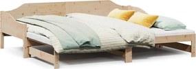 vidaXL Pat de zi cu extensie, 80x200 cm, lemn masiv de pin