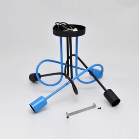 Lustră aplicată OXFORD 4xE27/15W/230V negru/albastru