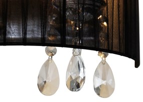 Aplică clasică crom cu abajur negru - Ann-Kathrin 2