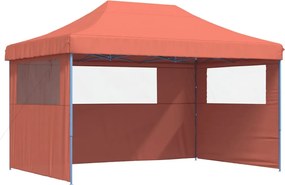 vidaXL Cort pliabil pentru petreceri cu 3 pereți laterali, cărămiziu