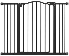 PawHut Poartă Extensibilă pentru câini fără șuruburi, Poartă de Siguranță Reglabilă, 94-100x78 cm, Negru | Aosom Romania