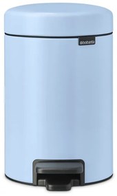 Cos de gunoi cu pedala Brabantia NewIcon 1005524, 3 L, Inchidere lina, Baza antiderapanta, Albastru deschis