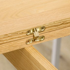 Masa de sufragerie HOMCOM pliabila de 130 cm pentru 4–6 persoane, Stejar | Aosom RO