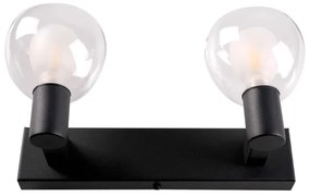 Aplica de perete pentru baie POLA 2xG9/5W/230V IP44 negru/sticlă transparentă