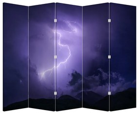 Paravan - Cerul violet - fulger (210x170 cm)