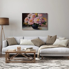 Tablou - Pictură în ulei, flori în vază (90x60 cm)