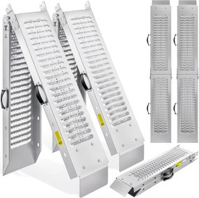 Rampe auto pentru urcare DRIVE, pliabile, set 2 bucăți, max. 400kg, 160cm, argintie Jurhan