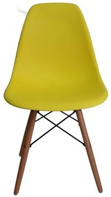 Scaune de sufragerie 4buc galbene, stil scandinav Classic
