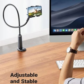 Suport de telefon brat flexibil de 90cm, fixare cu clips,negru UGREEN