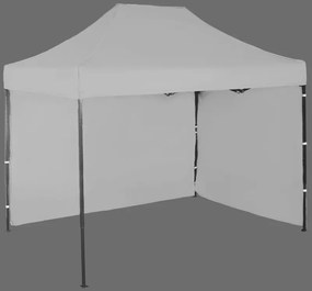 Pavilion de grădină 2x3m - din oțel, 2 pereţi laterali, Gri / antracit
