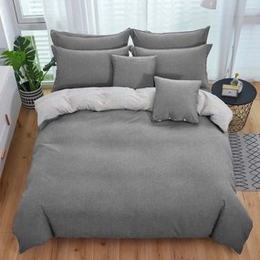 Lenjerie de pat din krep TABULA gri inchis + husa pentru pernuta 40x50 cm Dimensiune lenjerie de pat: 70 x 90 cm | 140 x 200 cm