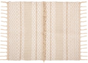 Covor bej Cot Sand, bumbac, boho, 60 x 90 cm