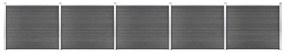 vidaXL Set panouri gard, 872x146 cm, negru, WPC