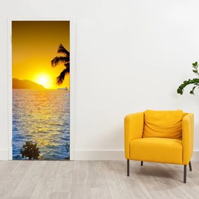 Fototapet pentru ușă - Apus de soare la mare (95x205cm)