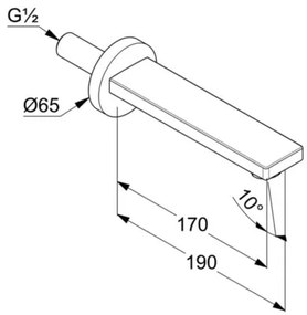 Pipa cada Kludi Zenta SL, 170 mm, crom - 4860005