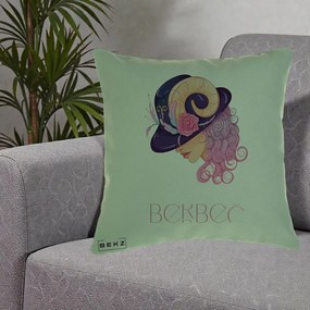 Perna Personalizata Zodie Berbec, 40x40 cm, Verde, Husa Detasabila, Perna Inclusa, BEKZ®