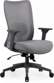 Scaun de birou Q-724, gri, stofa clasica/plasa, 62x49x95/105 cm