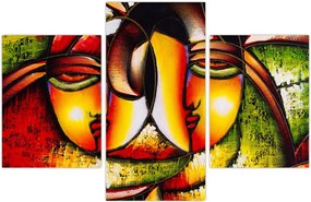 Tablou - Pictură în ulei, chipuri abstracte (90x60 cm)