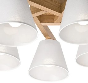 Lustr ANTONIO 5xE14/40W/230V, montaj plafon, stejar