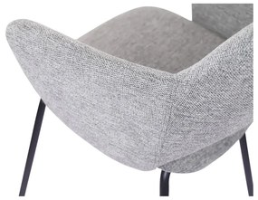 Set de scaune de sufragerie gri deschis 2 buc. tapițat Rowley – Unique Furniture