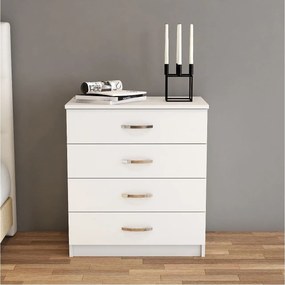 Comoda 616TNM1505, alb, PAL melaminat, 72x45x81 cm