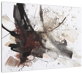 Tablou pe sticlă cu pictură abstactă (70x50 cm)