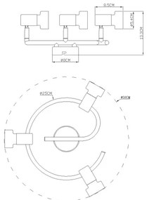 Spot Globo 57917-3G MASON 3xGU10/25W/230V negru/auriu