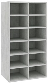 Pantofar, gri beton, 54x34x100,5 cm, lemn compozit Gri beton, 1, 1, 1