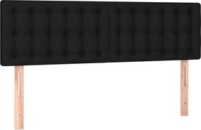 vidaXL Tăblii de pat, negru, 144x5x78/88 cm, textil