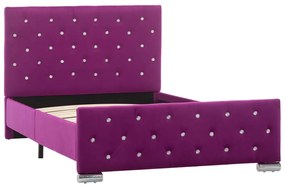 Cadru de pat, violet, 100 x 200 cm, material textil Violet, 100 x 200 cm