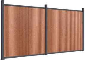 vidaXL Panouri pentru gard, maro, 353x186 cm, WPC