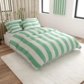 Lenjerie de pat din bumbac STRIPES alb-verde Dimensiune lenjerie de pat: 70 x 90 cm | 140 x 220 cm