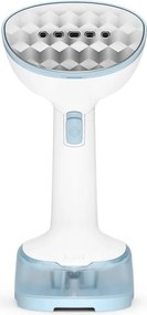 Fier de călcat vertical cu abur Tefal DT3041E1, 1300 W, 0,12 l, 20 g/min, talpă ceramică, pliabil, alb/albastru
