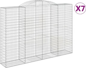 vidaXL Coșuri gabion arcuite 7 buc. 300x50x200/220 cm, fier galvanizat