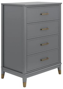 Comodă CosmoLiving by Cosmopolitan Westerleigh, 75 x 106 cm, gri