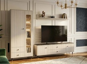 Mobilier de sufragerie moderna SIERRA, casmir/negru, PAL laminat, 3 pi