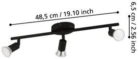 Spot LED Eglo 32431 BUZZ-LED 3xGU10/2,8W/230V 3000K negru
