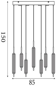 Searchlight 76210-7CL - Pendul LED dimabil pe cablu CATTAIL LED/33W/230V