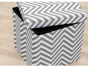 Taburet, material textil gri/alb, GAZMEND