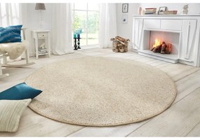 Covor crem rotund ø 133 cm Wolly – BT Carpet