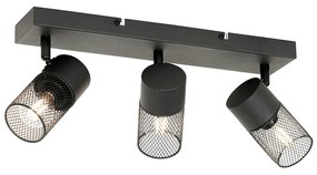 Plafoniera industriala neagra cu 3 spoturi reglabile - Jim
