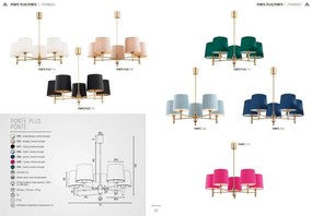 Lustra cu 5 brate design modern Ponte verde, alama