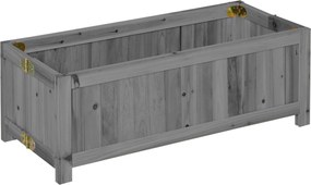 Outsunny Jardinieră din Lemn Pliabilă Jardinieră Ridicată pentru Culturi Legume Flori în Curte Balcon Terasă 70x30x25 cm Gri | Aosom Romania