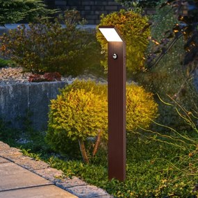 Brilagi - Lampă LED de exterior cu senzor RIANO LED/8W/230V maro IP65 80 cm