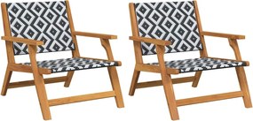 vidaXL Mobilier de grădină 2 pcs Negru și Alb 67 x 78 x 73 cm